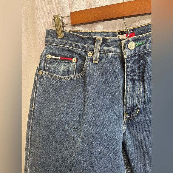 VINTAGE 1998 Tommy Hilfiger jeans‎ Rigid Patch Logo Size 7/30 Women’s 0343 - Picture 2 of 9
